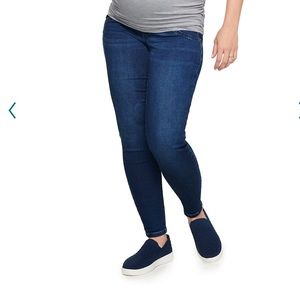 Over the belly Maternity jeans. Size 14 Tall. Dark wash. Never worn
